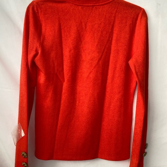 Zara V Neck Long Sleeves Orange Sweater Medium - Picture 4 of 4